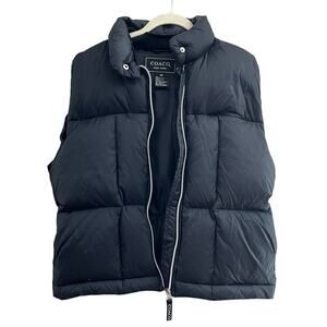 Cocoa New York Down Filled Insulated Vest Jacket Black Cinch Waist-Medium
